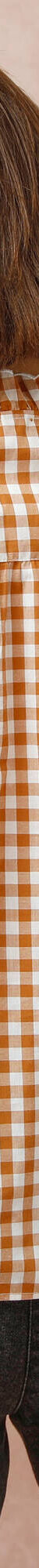 Chemisier col volanté, vichy (noisette / écru) Chemisier col volanté, vichy (noisette / écru)